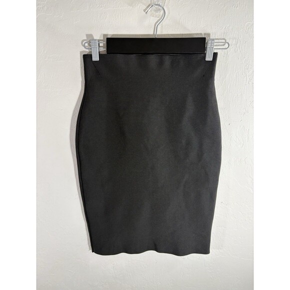WOW Couture Black Medium Bodycon Hugging Knit High Rise Slimming Woman’s Skirt - Picture 1 of 5